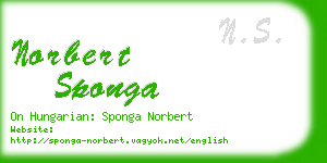 norbert sponga business card